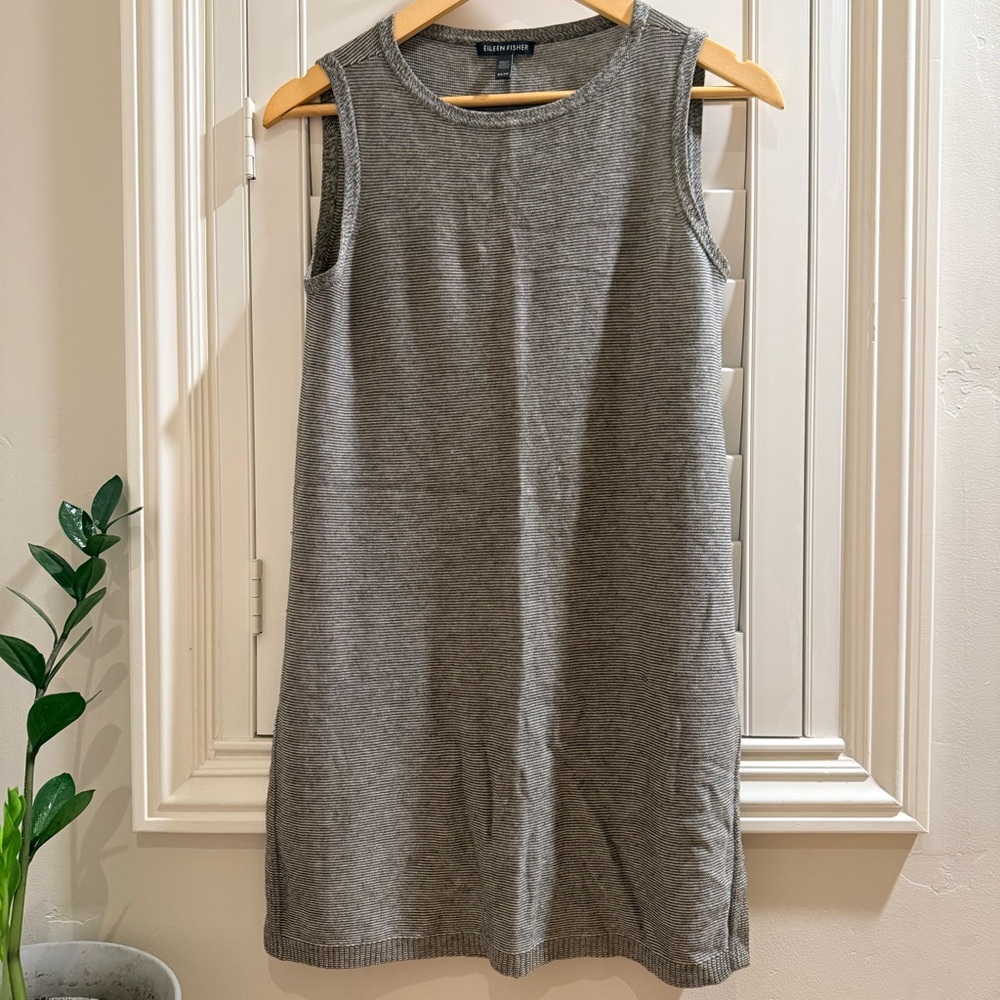 Eileen Fisher Gray Sleeveless Knit Dress or Long Tunic Top - Size XS